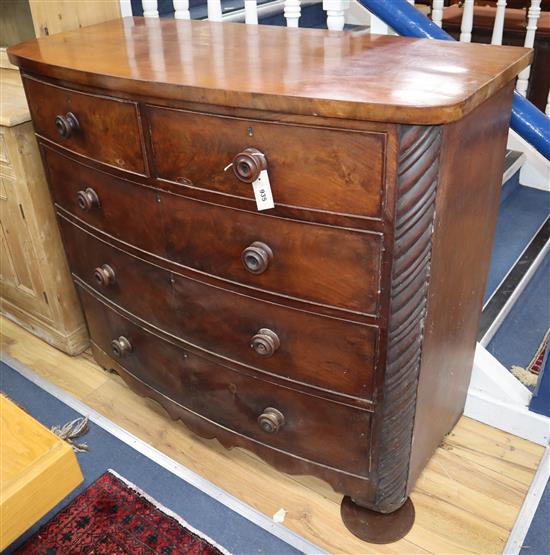 An early Victorian mahogany bowfront chest W.122cm